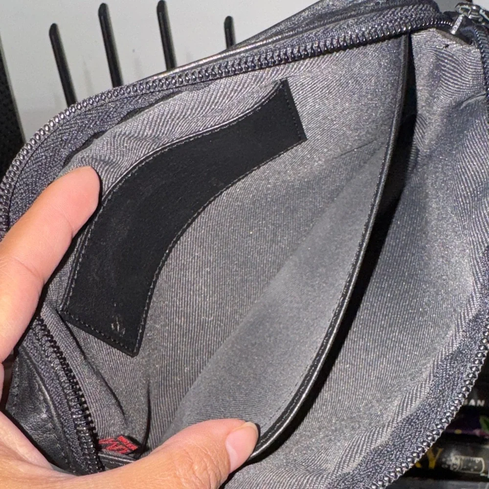 Tumi Black Leather Toiletry Bag